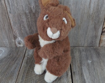 Vintage Bunny Plush Brown White Rabbit Stuffed Animal Easter Life Like