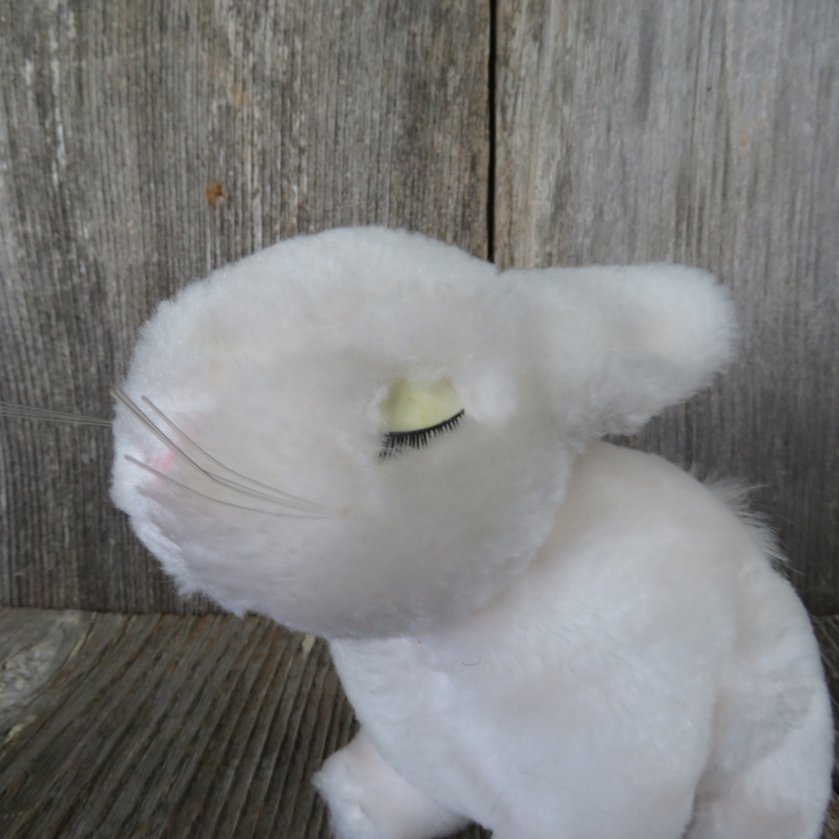 Vintage White Bunny Plush Rabbit with Eyelashes Easter | Etsy