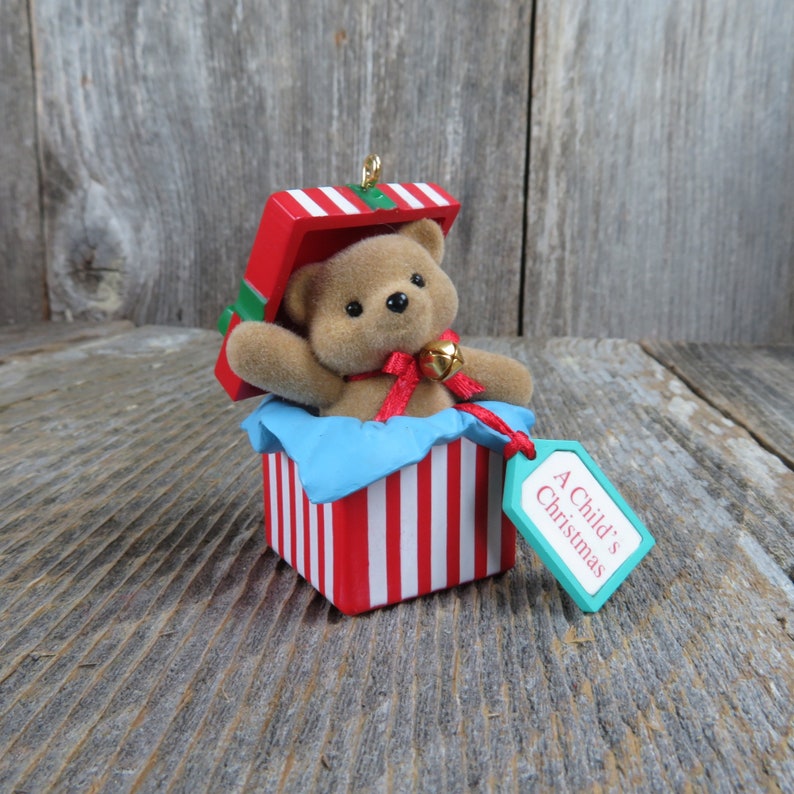 Vintage Childs Christmas Bear Ornament 1993 Hallmark Teddy Etsy