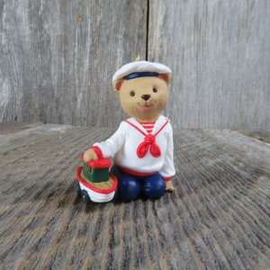 Vintage Abearnathy Bearingers Ornament Bear Brother Hallmark Christmas Toy Boat 1993
