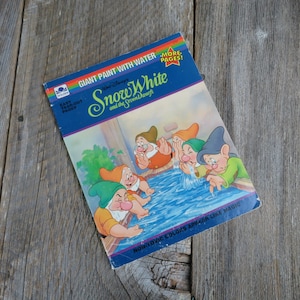 Vintage Snow White Paint With Water Coloring Book Seven Dwarfs Golden Books 1993