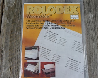 Vintage Rolodex Necessities Laser Inkjet Printer Cards Item 67625 Rotary File System 3 x 5 Inches 1998