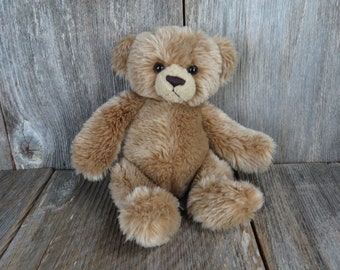 Vintage Teddy Bear Shaggy Plush Cute Floppy Aurora Stuffed Animal Stitched Nose Sad Grumpy