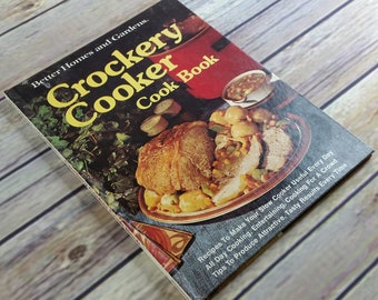 Vintage Cookbook Crockery Cooker Cook Book Recipes Better Homes and Gardens 1976 Hardcover Book Slow Cooker