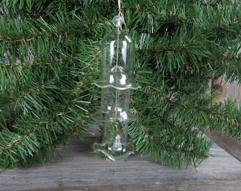 12 Glass Bell Ornaments Wind Chime Clear Bells 2 Inch Blown