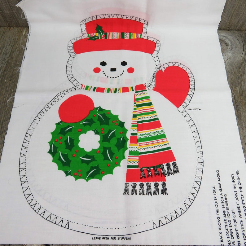Snowman Fabric Panel Cut Sew Stuffed Animal Decoration Toy Pillow Springs Mills