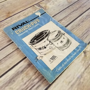 Vintage Rival Crock Pot Cookbook Owner&#39;s Manual Recipes Slow Cooker Blue Booklet Pamphlet