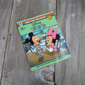 Vintage Disney Babies Paint With Water Mickey Mouse Donald Duck Coloring Book Golden Books 1991