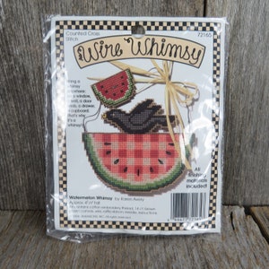 Vintage Watermelon Ornament Counted Cross Stitch Kit Wire Whimsy 72165 Dimensions 1994
