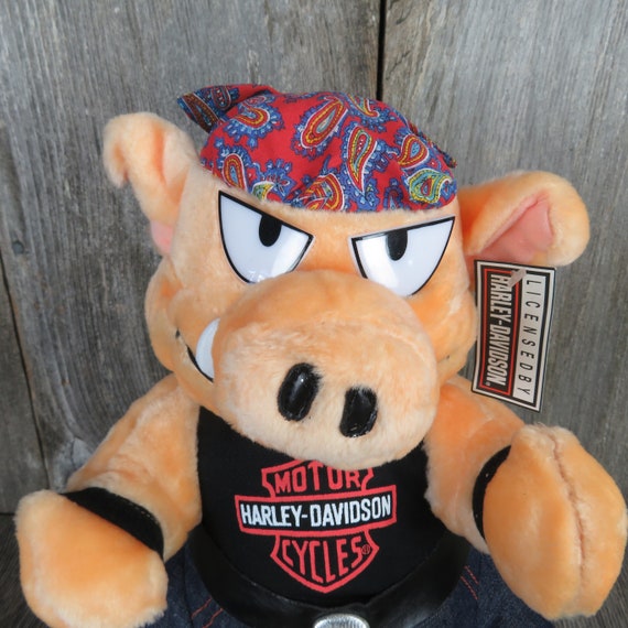 Vintage Hog in Bandana Plush Harley Davidson Pig Play by Play