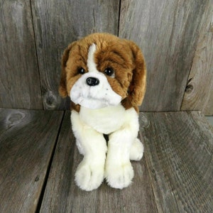 St Bernard Dog Plush Puppy Stuffed Animal Breed Sitting Boxer Beagle Brown White