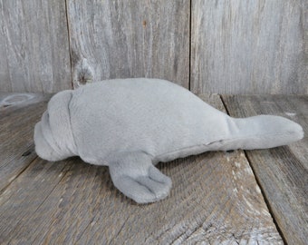 Manatee Plush Grey Stuffed Animal Ocean Sea Souvenir Whale