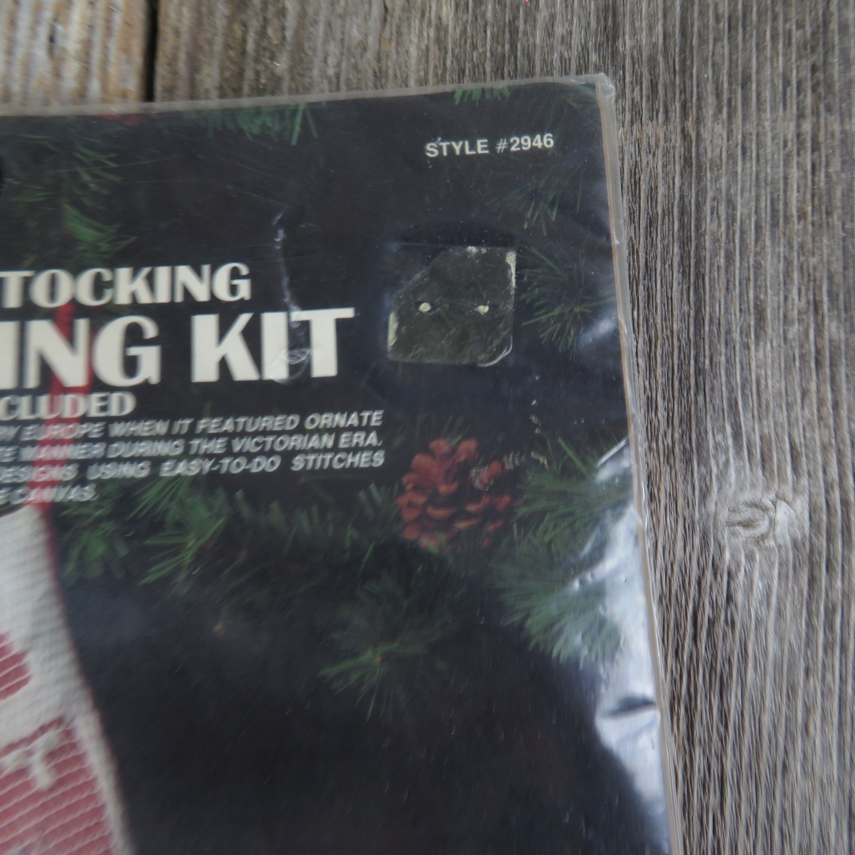 Vtg Snowman Christmas Stocking Crewel Net Darning Kit Vogart NOS