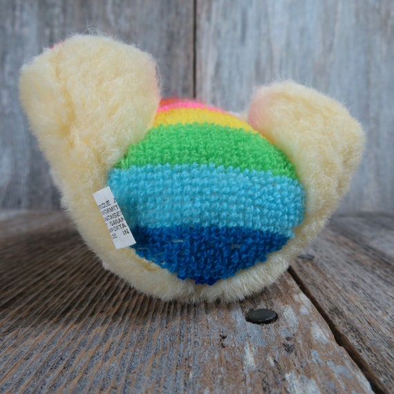 ヴィンテージ クマ レインボー ストライプ お腹 ぬいぐるみ