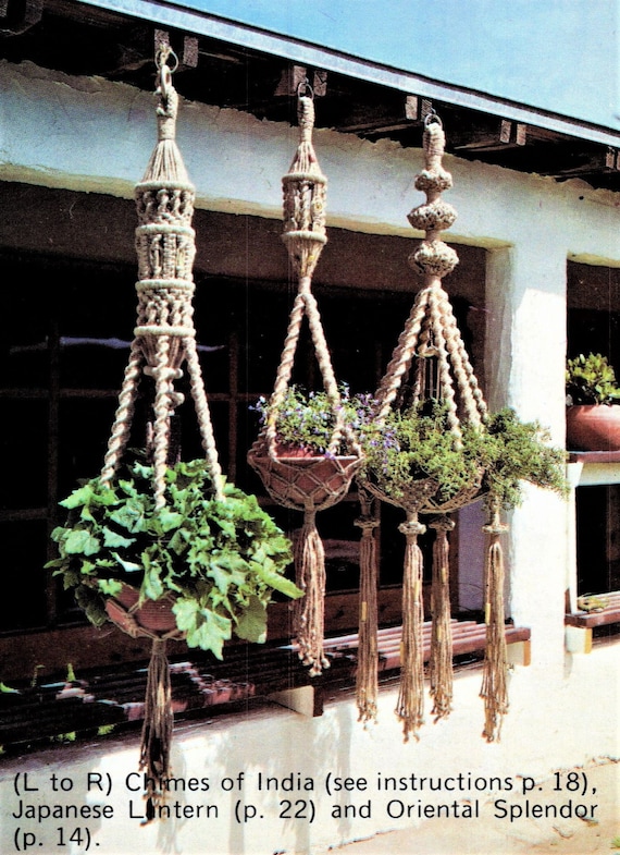 Macrame Hangers Patterns Plant Holders Hangings Knots Knotted Weaving  Download PDF Instructions Home Decorating - Etsy