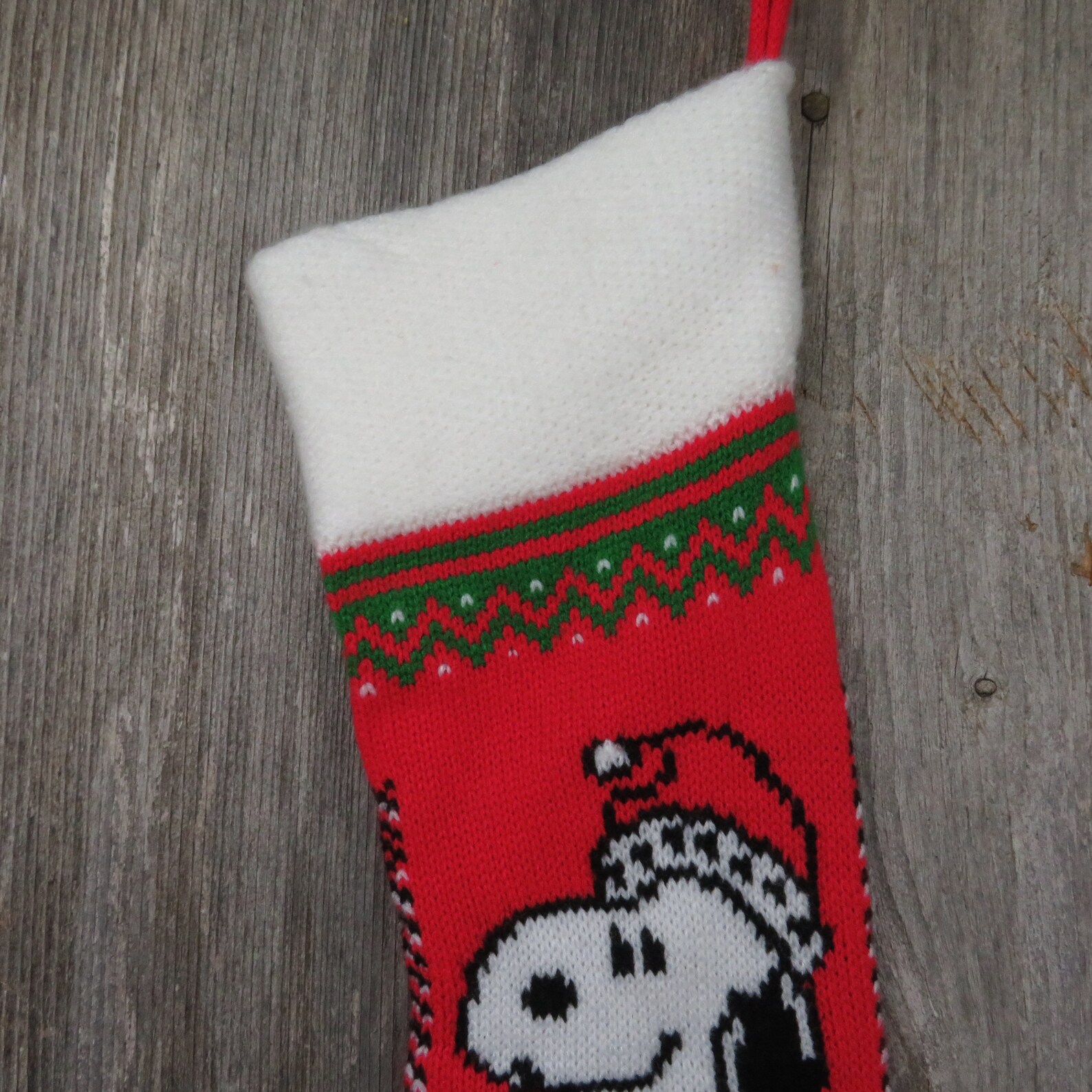 Vintage Snoopy Knit Stocking Hallmark Peanuts Charlie Brown | Etsy