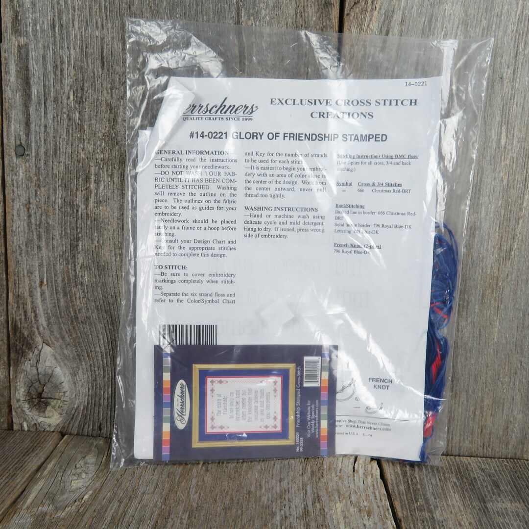 The Glory of Friendship Stamped Cross Stitch Kit Herschners #140221 - Etsy