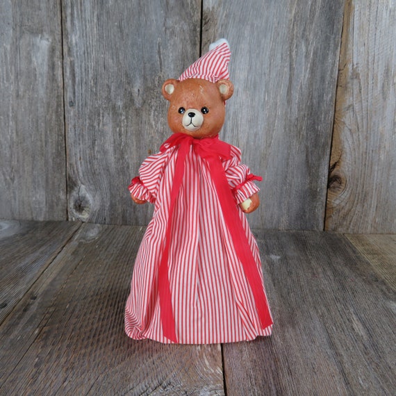 Vintage Teddy Bear in Pajamas Tree Topper Christmas Around the