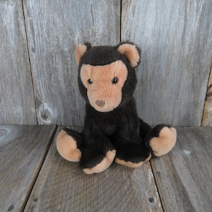 Vintage Teddy Bear Chocolate Brown Plush Dakin Baby Bearfoot 1984 Plush Stuffed Animal Bear Foot
