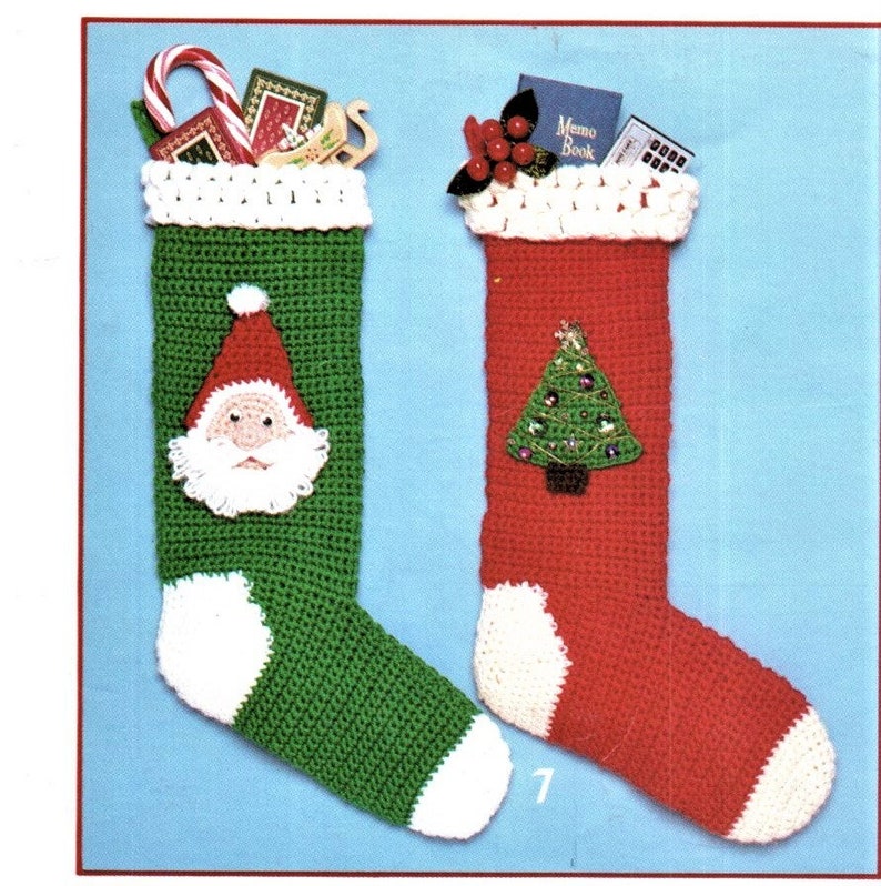 Vintage Knit Crochet Christmas Stocking Pattern Fair Isle ...