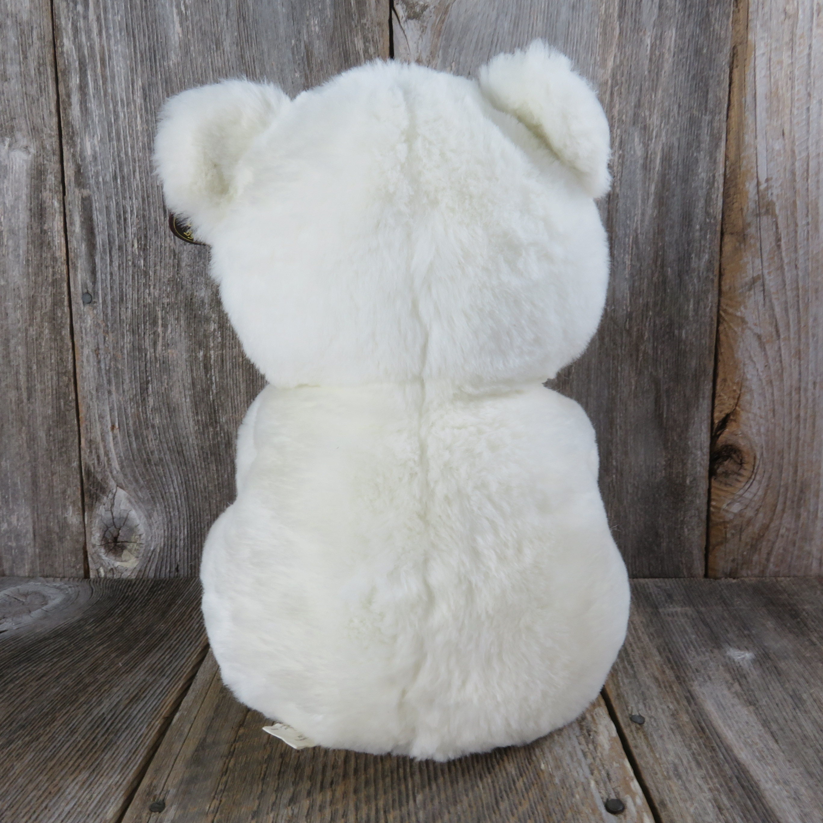 Vintage White Teddy Bear Plush Short Legs Old Classics by Fine Toys ...