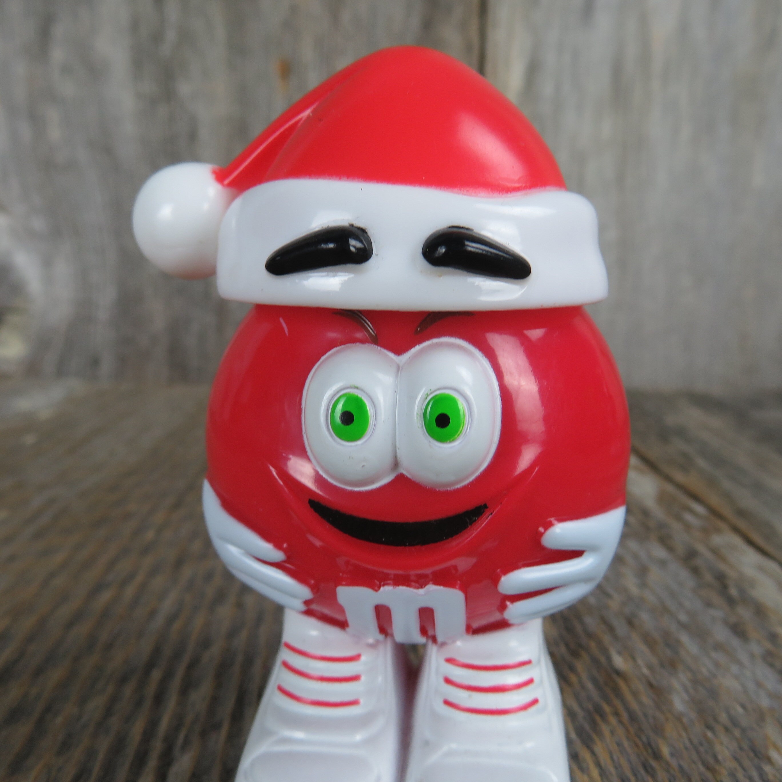 Red M&M Character Christmas Figurine in a Removable Santa