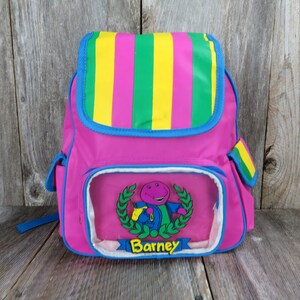 Vintage Barney Dinosaur Back Pack 90s Backpack Lyons Group Plastic