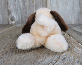 Vintage Drooper Dog Plush Cream Dakin Beige Puppy Brown Ears