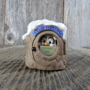 Vintage Owl in Tree Club Hollow Ornament Open Door Clubhouse  Hallmark 1990 Christmas Collector&#39;s Club