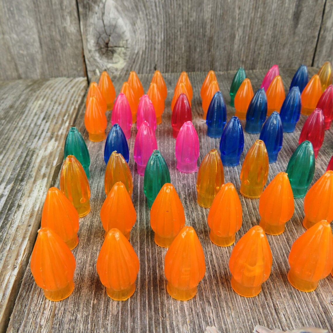 Vintage Christmas Light Reflectors Covers Plastic Petal Star Etsy