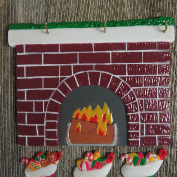 Stocking Fireplace Magnets Vintage Christmas Refrigerator Memo Etsy