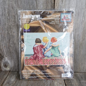 Janlynn Counted Cross Stitch Best Friends 1999 Young Girls On A Wall 21-129