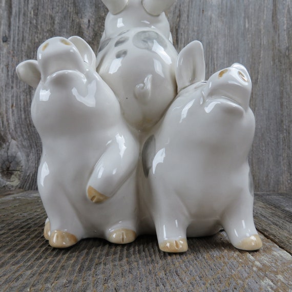 Vintage Stacked Pigs Figurine Omnibus OCI Japan Fitz Floyd Pig