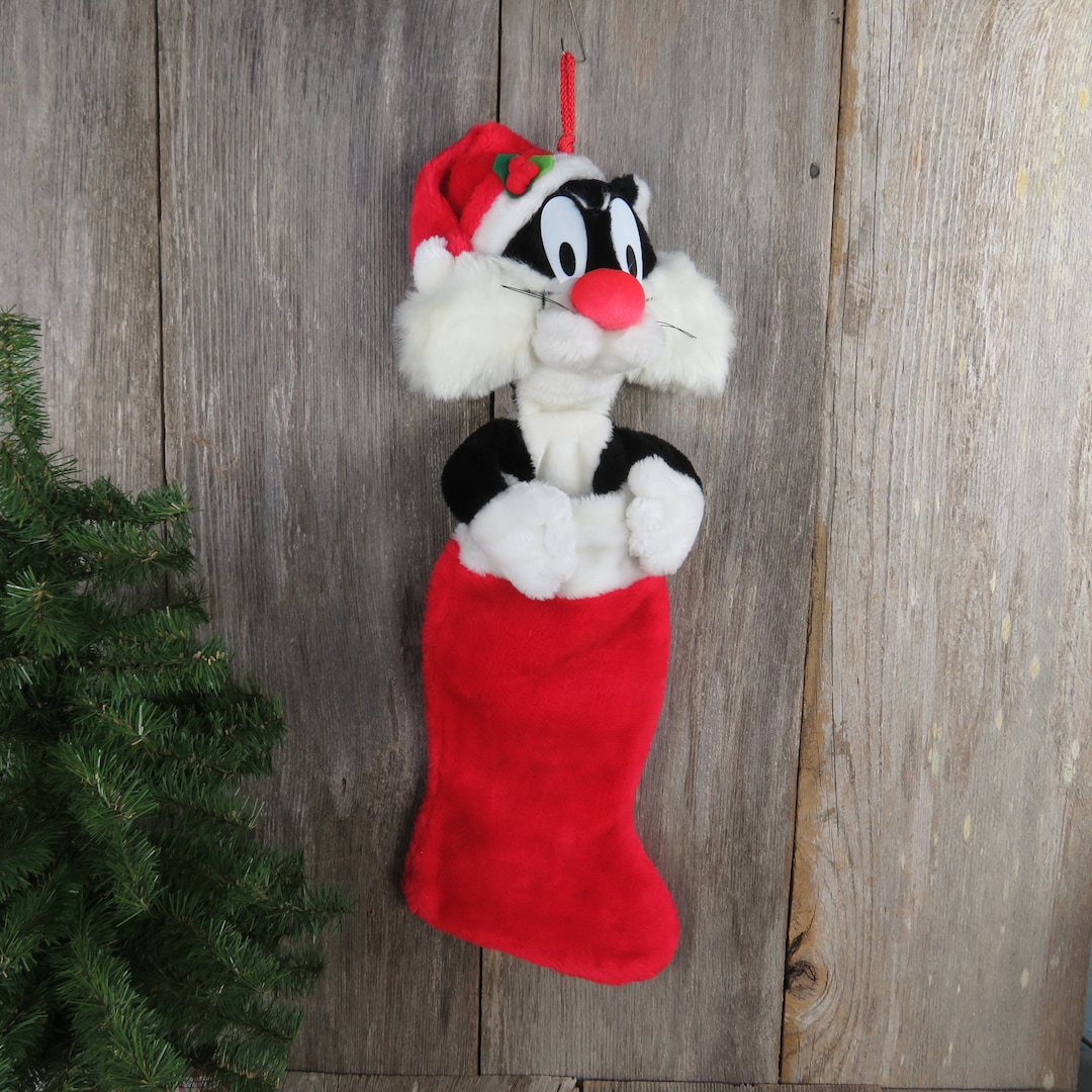Vintage Sylvester Cat Christmas Stocking Plush 1990 Looney Tunes
