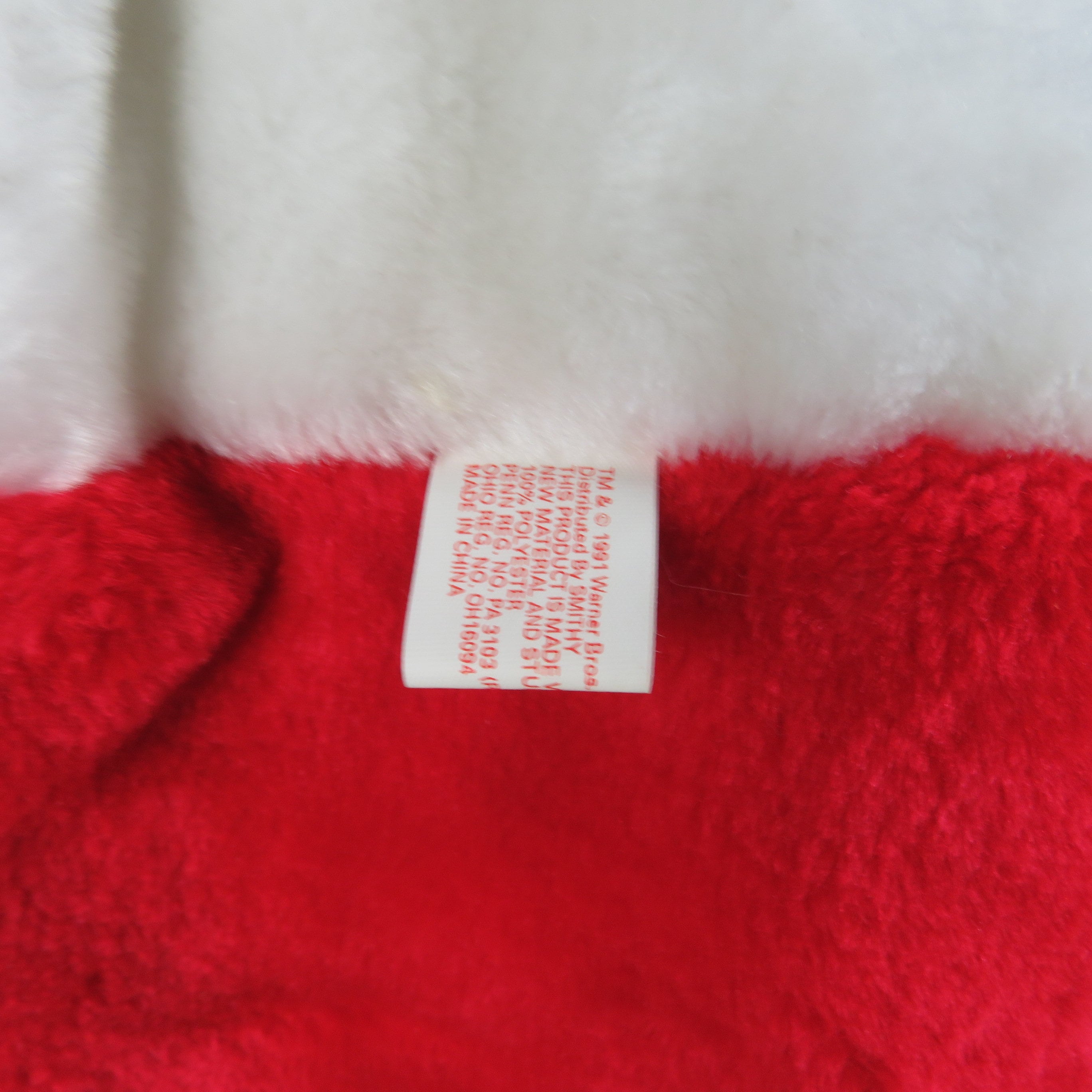 Vintage Bugs Bunny Christmas Stocking Plush Looney Tunes Warner