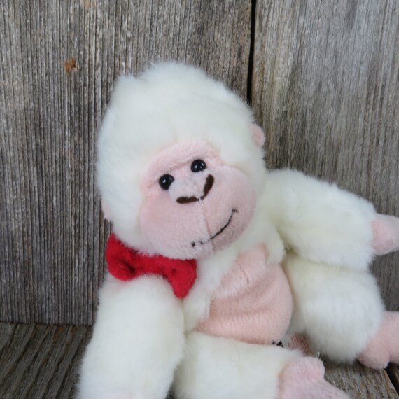 White Gorilla With Red Bow Tie Plush 