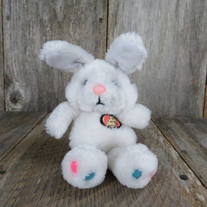 Vintage Jelly Belly Bunny Plush White Rabbit Jelly Bean Toys Stuffed Animal Applause 1988 Korea