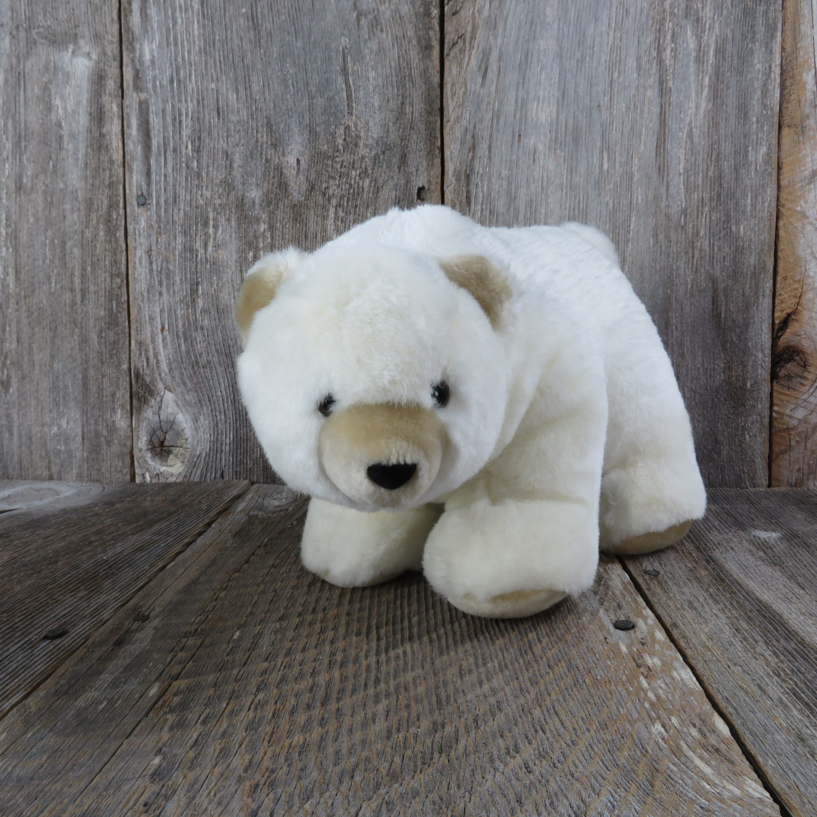 Vintage White Teddy Bear Plush Polar Bear Standing All Fours - Etsy UK
