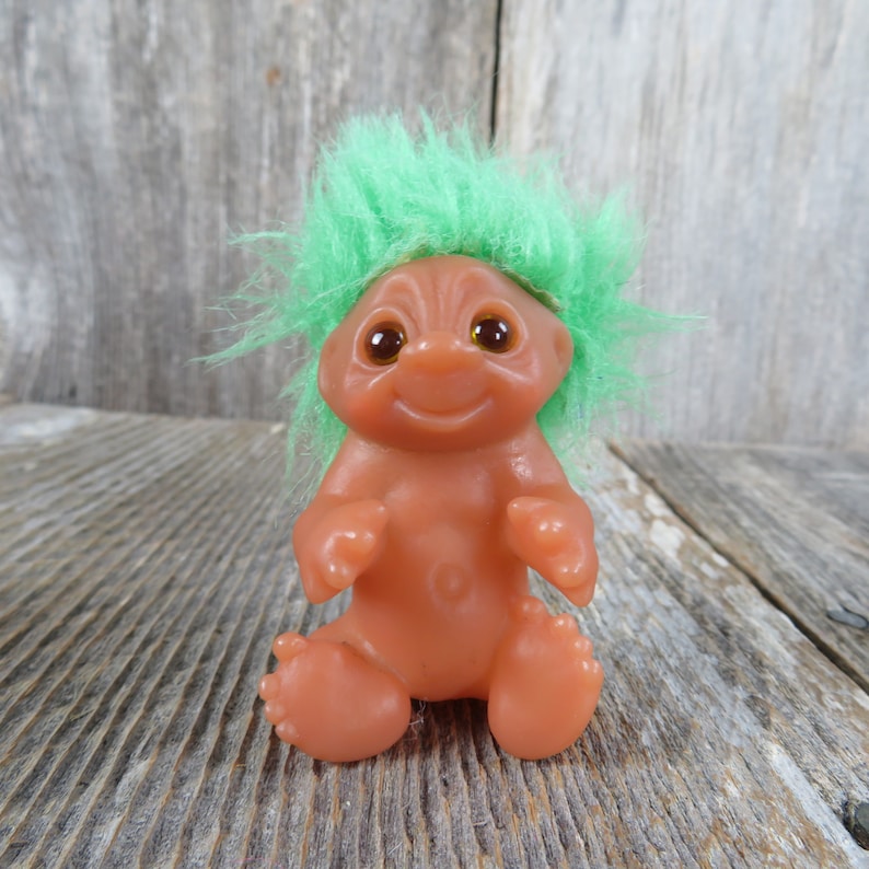 Vintage Baby Troll Doll Green Hair Infant Dam Norfin Naked 2.5 Etsy