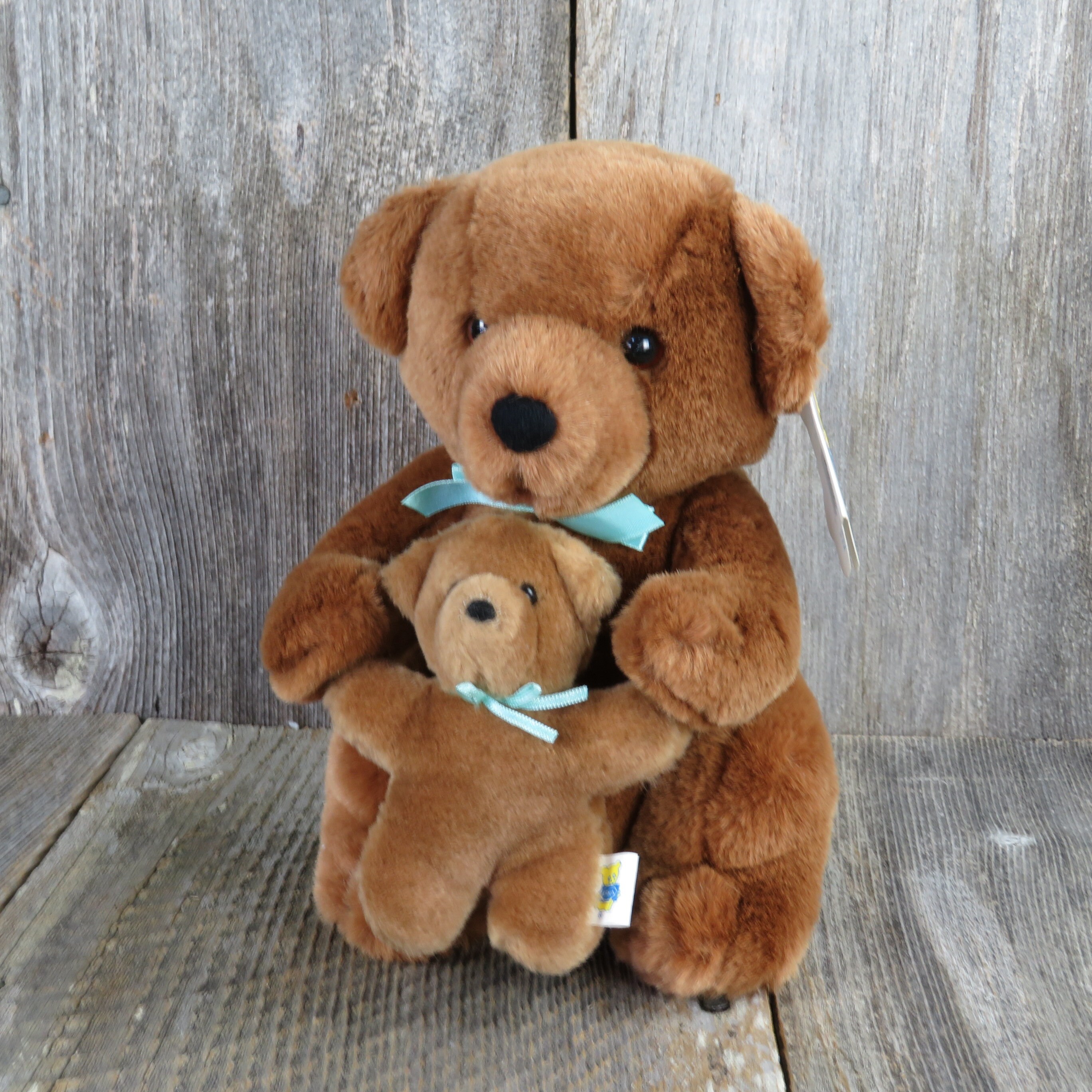 Vintage Mama Teddy Bear Plush Baby Stuffed Animal Dakin 1987 Etsy