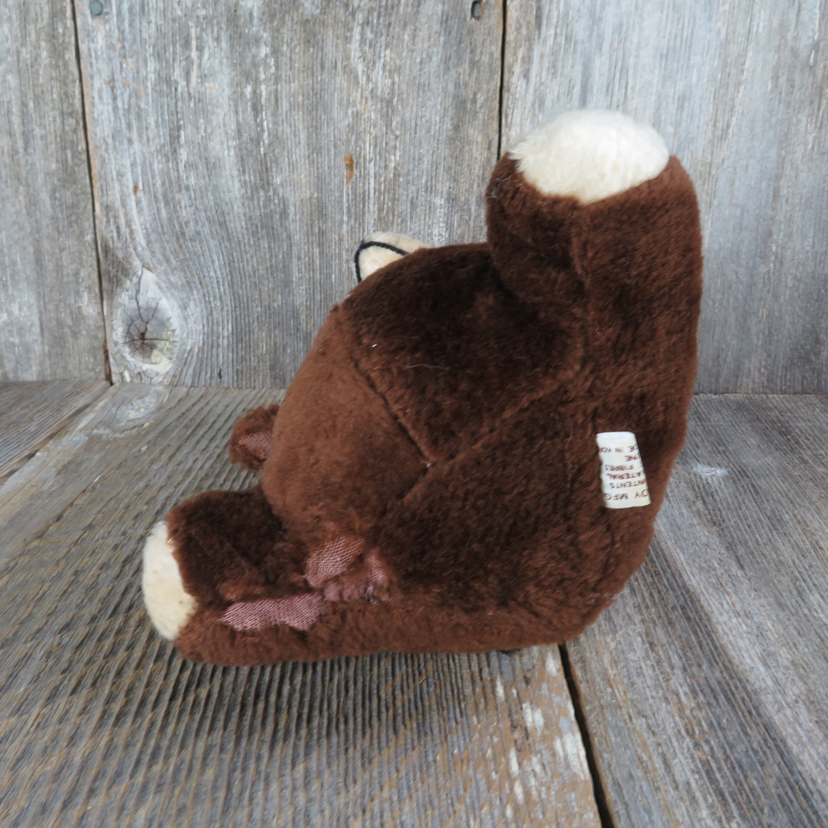 Vintage Teddy Bear Plush Dark Brown Colored Stuffed Animal Korea Firm ...