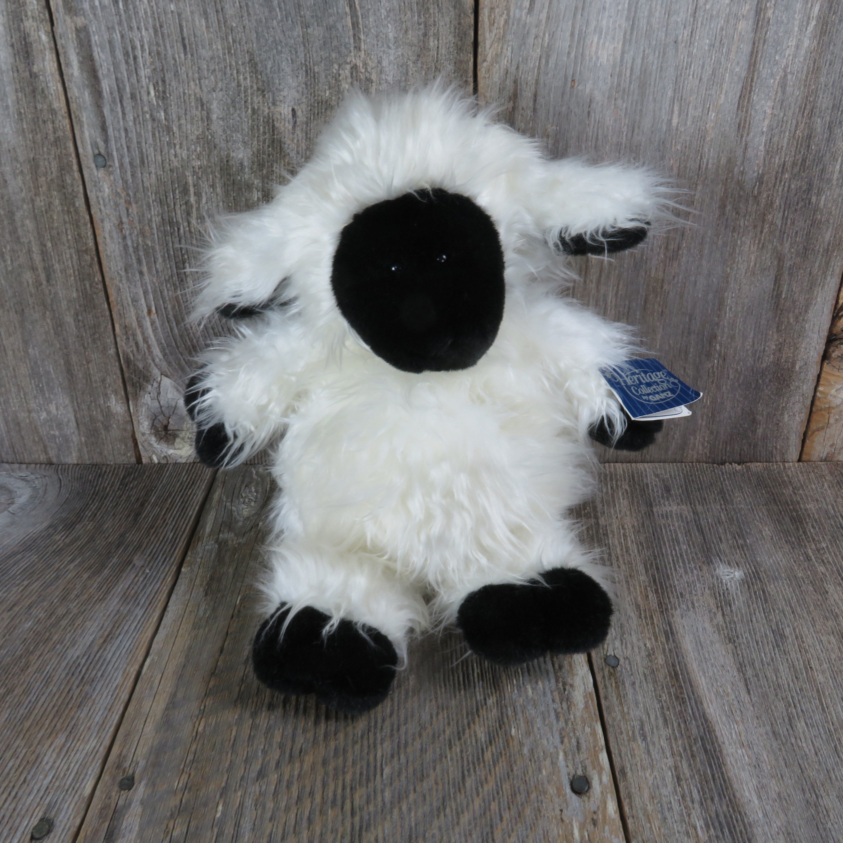 Sheep Plush Lamb Maggie Plush Ganz Black Face Sheep Long White Fur