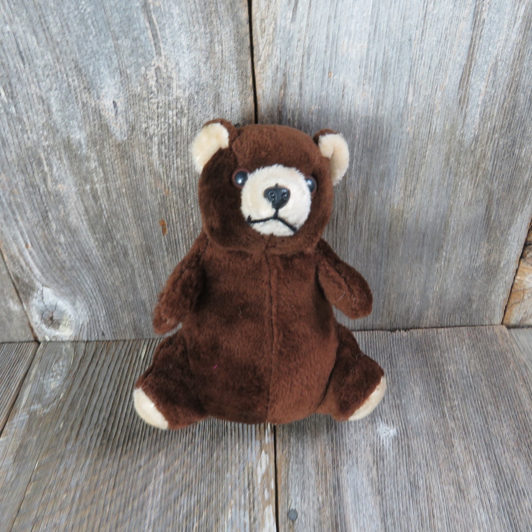 Vintage Teddy Bear Plush Dark Brown Colored Stuffed Animal Korea Firm ...