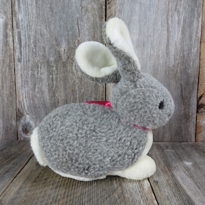 Vintage Bunny Plush Rabbit Love Land Life Like Stuffed Animal Gray Windsor Toys Easter Korea 1985