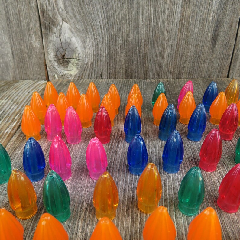 Vintage Christmas Light Reflectors Covers Plastic Petal Star Etsy