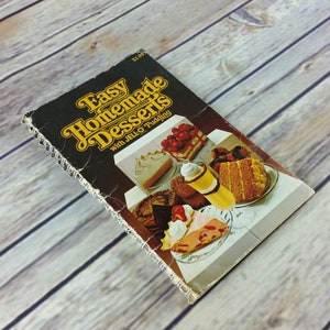 ヴィンテージ クックブック 簡単手作りデザート ゼリー プディング レシピ 1974年 初版 スパイラル綴じ プロモーション