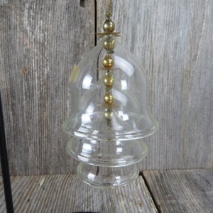 Vintage Glass Bell Ornament Graduated 3 Tier Germany Gold Christmas Ornament Tiered Bell