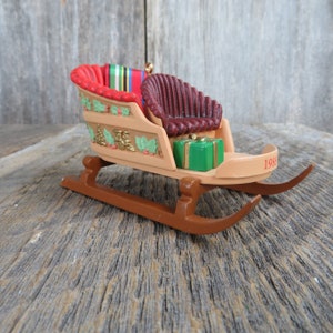 Vintage Sleigh Ornament Sleighful of Dreams Hallmark 1988 Collector&#39;s Club