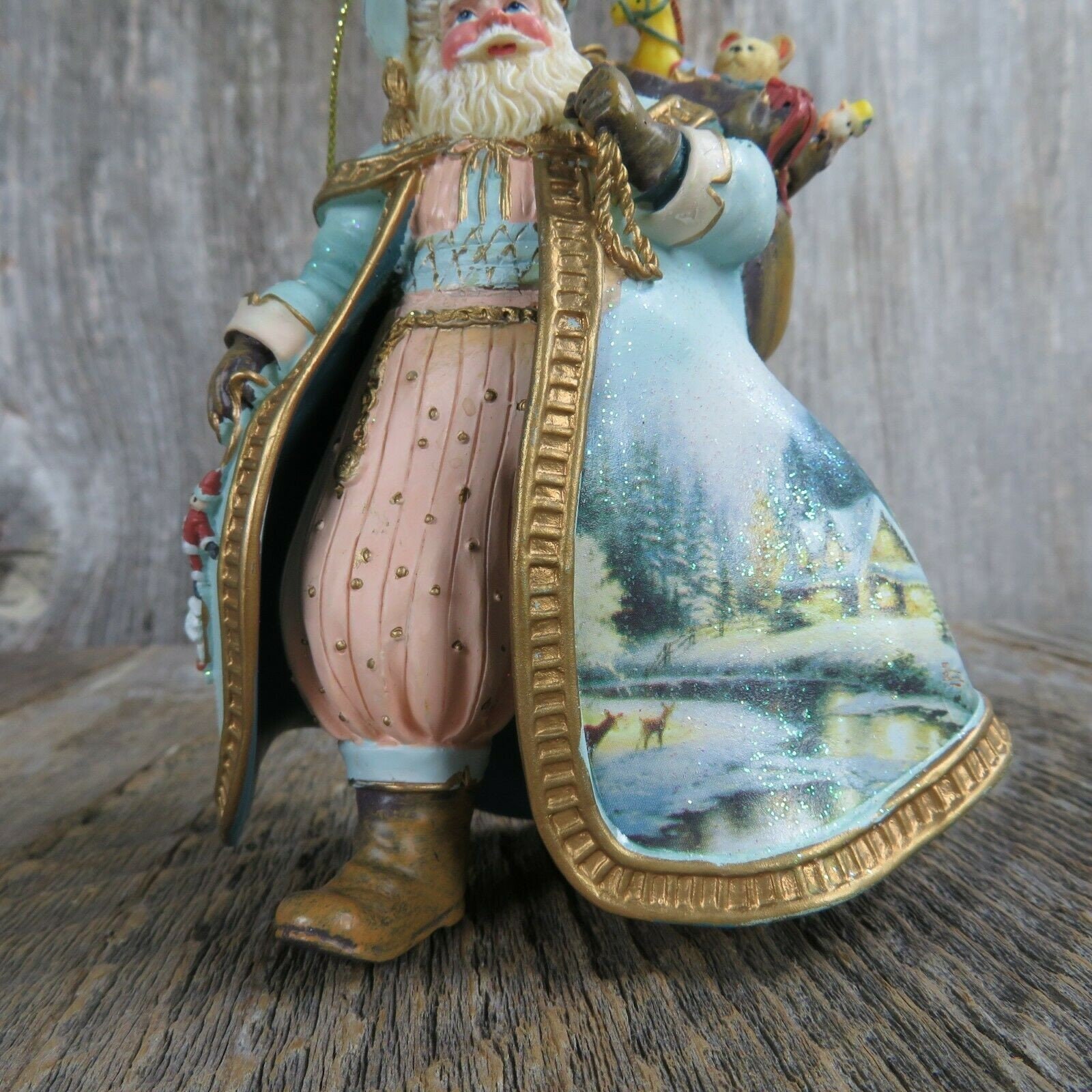 Woodland Christmas Santa Ornament Thomas Kinkade Old World Ashton