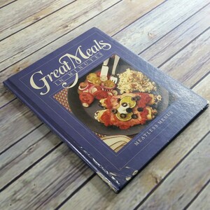 Livre de cuisine vintage Menus sans viande Grands repas en quelques minutes 1986 Livres de la vie du temps Relié AUCUNE jaquette Recettes végétariennes